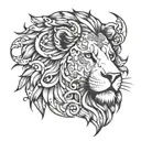 autism puzzle lion tattoo design idea