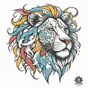 autism puzzle lion tattoo design idea