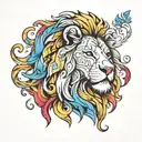 autism puzzle lion tattoo design idea