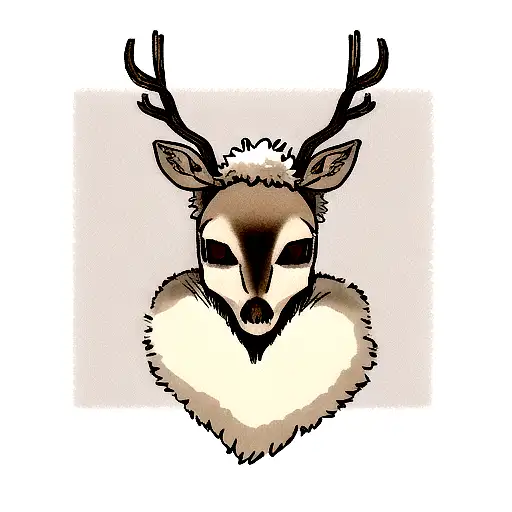 deer skull tattoo design idea