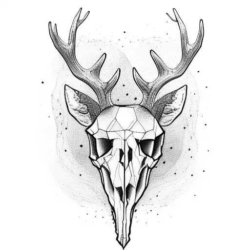 deer skull tattoo design idea