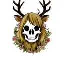 deer skull tattoo design idea