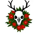 deer skull tattoo design idea