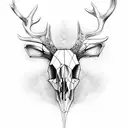 deer skull tattoo design idea