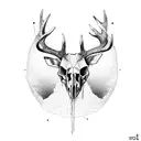 deer skull tattoo design idea