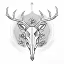 deer skull tattoo design idea
