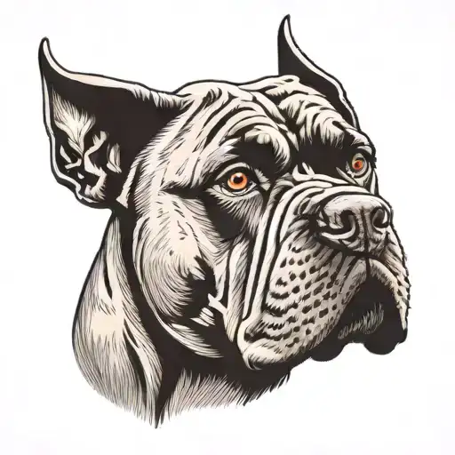 cane corso head tattoo design idea