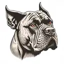 cane corso head tattoo design idea
