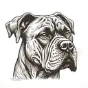cane corso head tattoo design idea