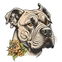 cane corso head tattoo design idea