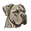 cane corso head tattoo design idea