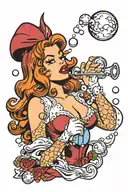 Jessica Rabbit blowing bubbles tattoo design idea