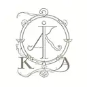 libra zodiac sign letter K letter tattoo design idea