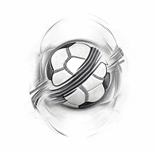 Create a minimalist tattoo of a football with sound waves surrounding it tattoo design idea