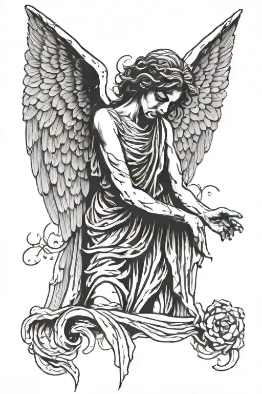 weeping angel tattoo design idea
