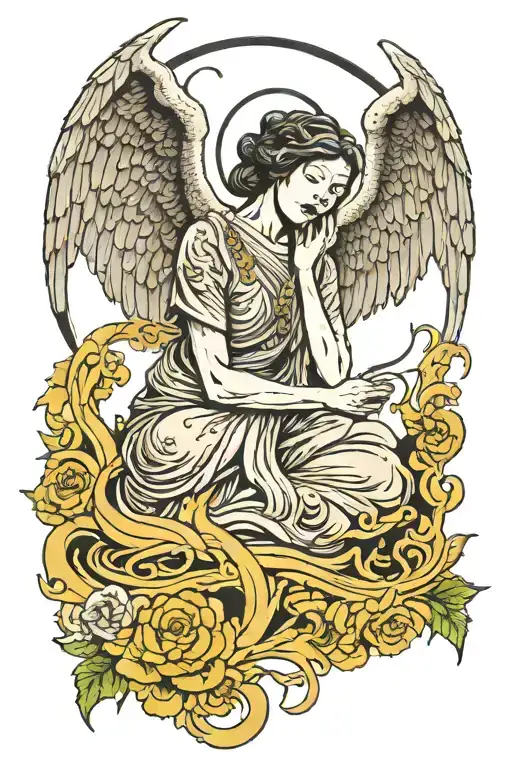 weeping angel tattoo design idea