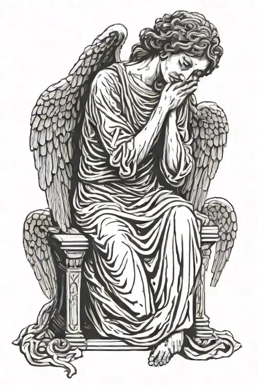 weeping angel tattoo design idea