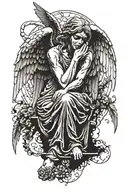 weeping angel tattoo design idea