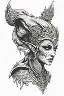 dark brotherhood  skyrim dark elf woman tattoo design idea