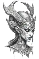 dark brotherhood  skyrim dark elf woman tattoo design idea