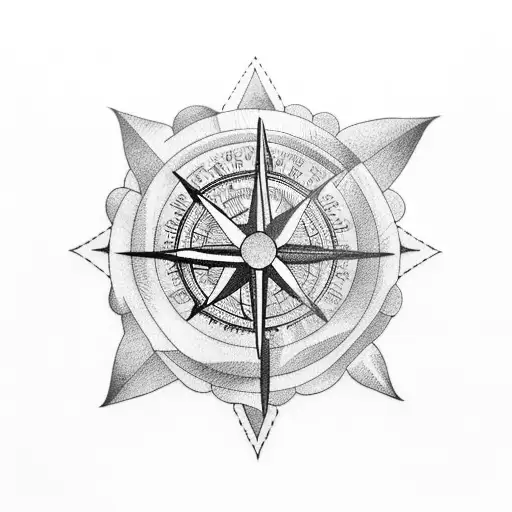 lamb and compass tattoo design idea