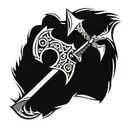 viking axes facing each other tattoo design idea