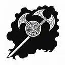 viking axes facing each other tattoo design idea