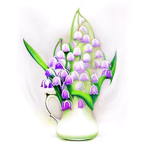 lily of the valley flower with monarch butterflies tattoo design idea