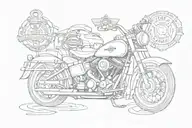 harley davidson with anchor and budweiser  tattoo design idea