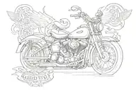 harley davidson with anchor and budweiser  tattoo design idea