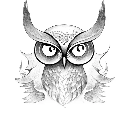 owl wing holding fire axe  tattoo design idea