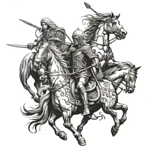 The Four Horsemen of the Apocalypse tattoo design idea