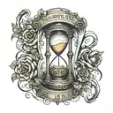 Cracked Hourglass with the words "Memento mori" Carved into it   tattoo design idea
