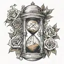 Cracked Hourglass with the words "Memento mori" Carved into it   tattoo design idea