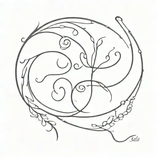 pisces Aries Gemini zodiac signs intertwined tattoo design idea