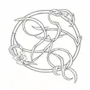 pisces Aries Gemini zodiac signs intertwined tattoo design idea