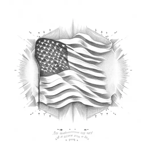 America flag country music tattoo design idea