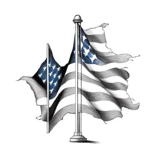 America flag country music tattoo design idea
