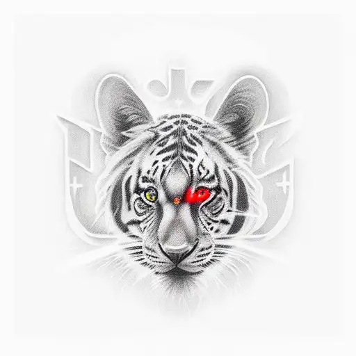 tranform four letters "C h e n" to form an animal tattoo design idea