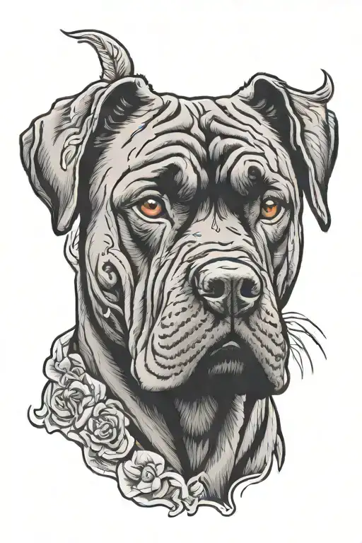 cane corso dog tattoo design idea