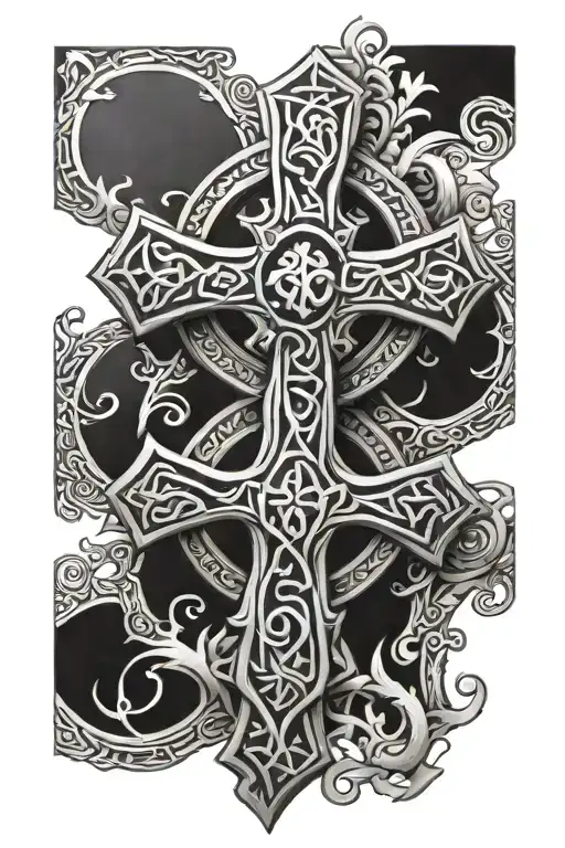 Irish Celtic cross tattoo design idea