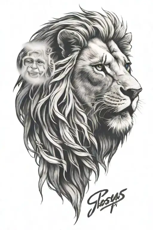 Lion, Jesus, Rip Grandma tattoo design idea