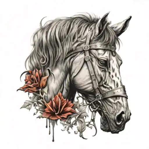 war horse tattoo design idea