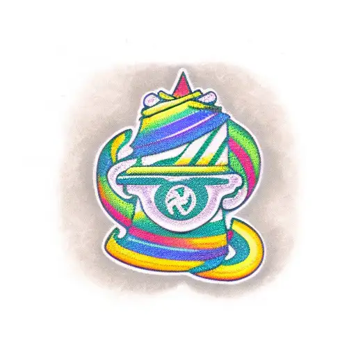 rainbow runtz design with hemp leaf tattoo design idea