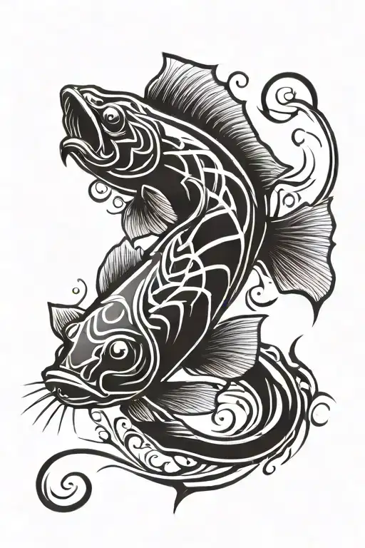 flathead catfish tattoo design idea