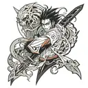 arm sleeve inspired by the anime "bleach" tattoo design idea