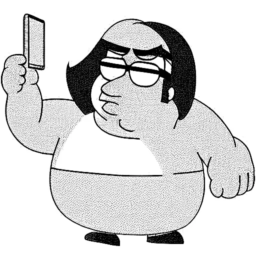 peter griffin typing code at the computer tattoo design idea