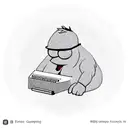 peter griffin typing code at the computer tattoo design idea