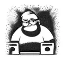 peter griffin typing code at the computer tattoo design idea