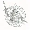 logo jedi from.tge old republic on arm with line   tattoo design idea